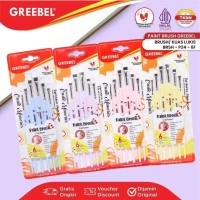 Kuas Lukis Brush Greebel BRSH-P24-6F / Kuas SET Flat Datar Isi 6